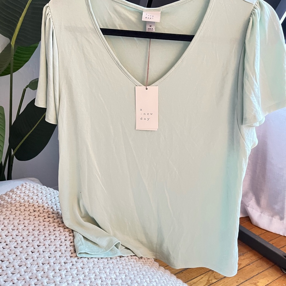 🏷️5/$30 New Day Women's Mint Green Short Sleeve Tee NWT med
